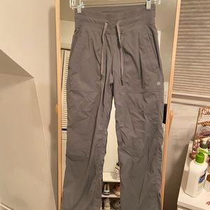 lululemon light grey mid rise full length unlined dance studio pants size 2